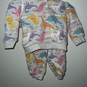 Colorful Dinosaur Print Baby Outfit